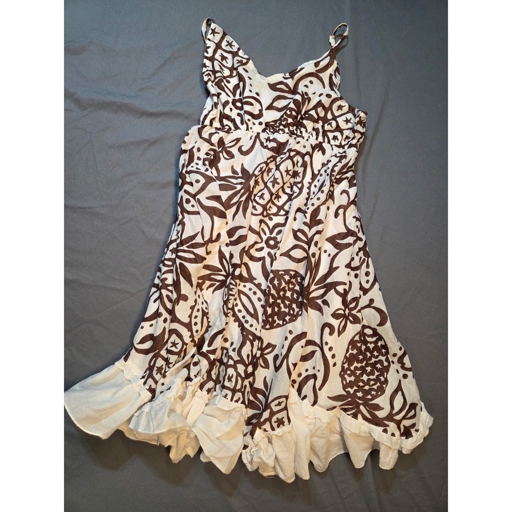 532 Girls 10 Coffee House Pineapple Floral Ruffle Sundress 100% Cotton
